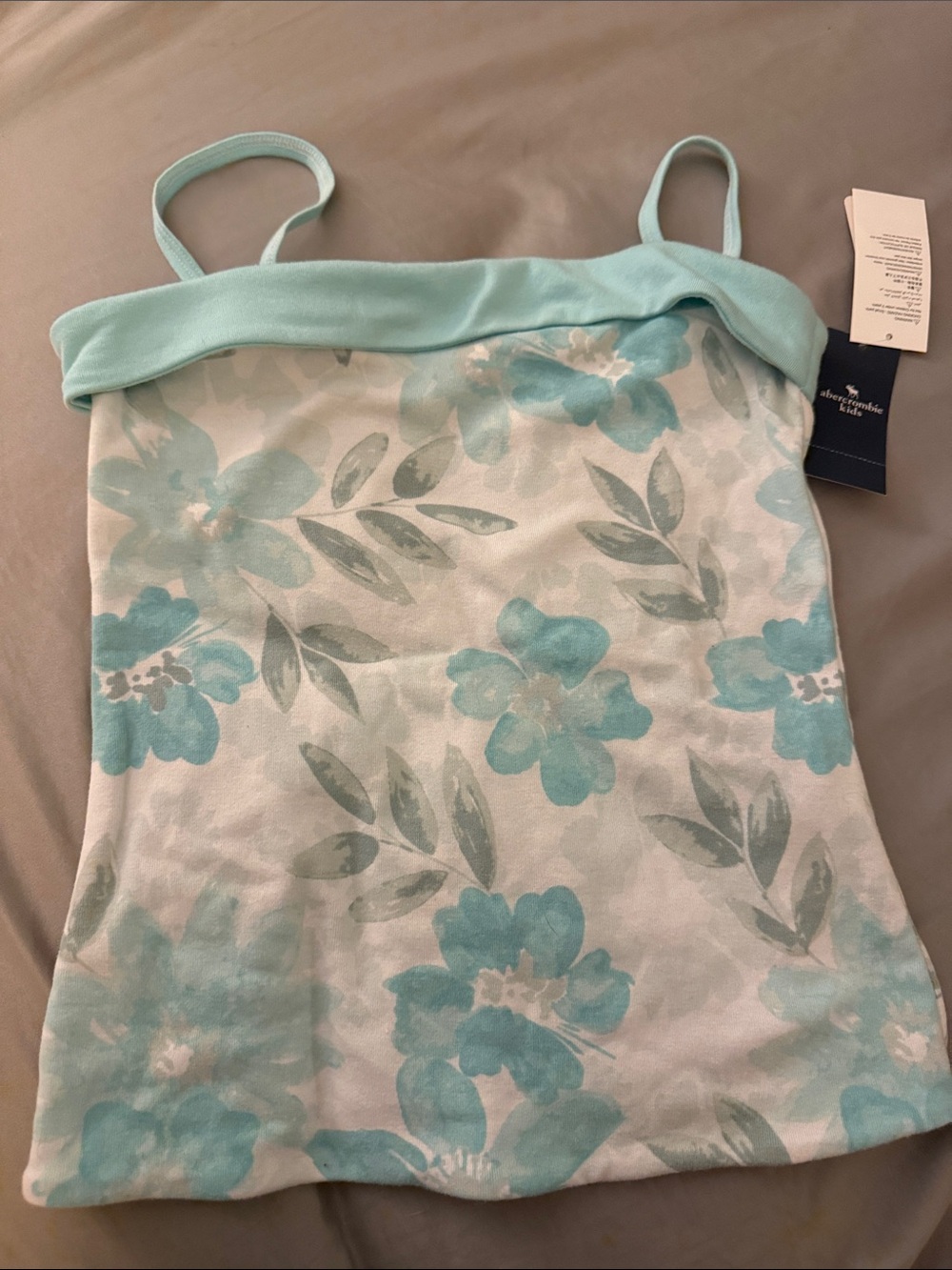 abercrombie kids Mint Floral Fold-Over Camisole